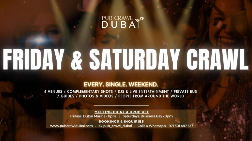 friday & Saturday pub crawl in dubai