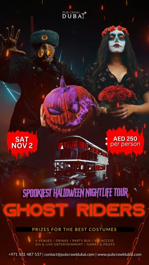 halloween pub crawl dubai 2024 st